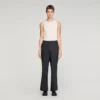 Wollen broek met wijde pijpen en gespen Wollen broek met wijde pijpen en gespen