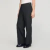 Wollen broek met wijde pijpen en gespen Wollen broek met wijde pijpen en gespen