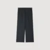 Wollen broek met wijde pijpen en gespen Wollen broek met wijde pijpen en gespen