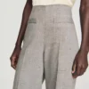 Wollen broek met wijde pijpen en ruitjespatroon Wollen broek met wijde pijpen en ruitjespatroon